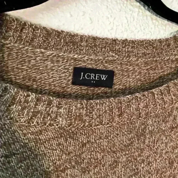 Men’s J. Crew Lamb Wool Blend Tan & Brown Pullover Sweater Recycled Size L - Picture 5 of 7